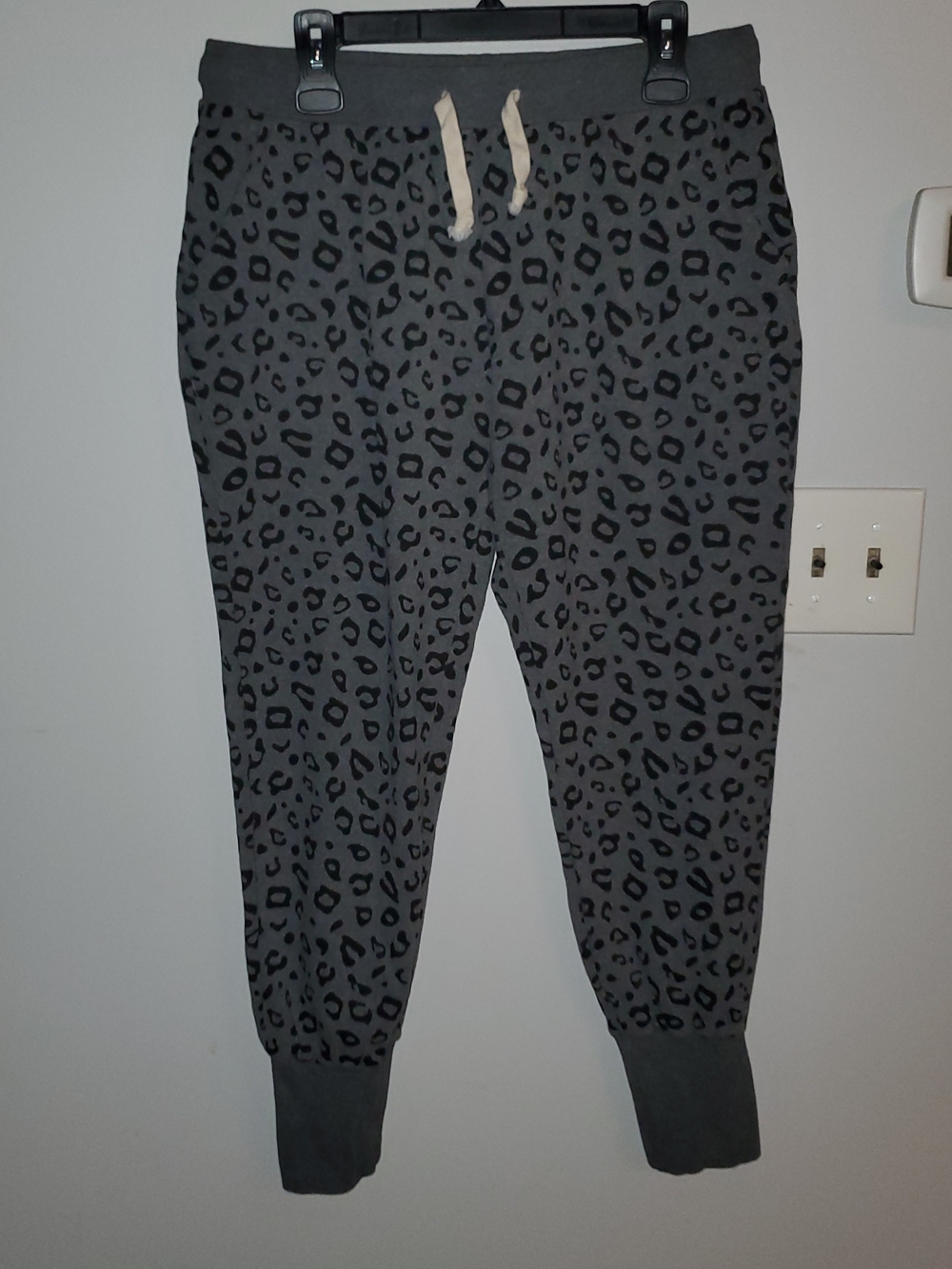 AMPERSAND AVE Gray Leopard Print Joggers with Drawstring